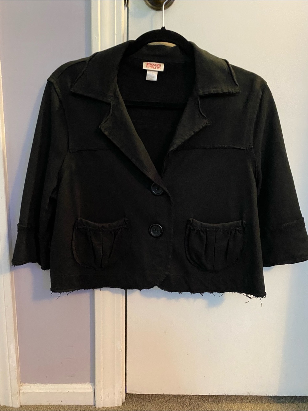 Mossimo Supply Co. Black Cropped Blazer with Patch Pockets